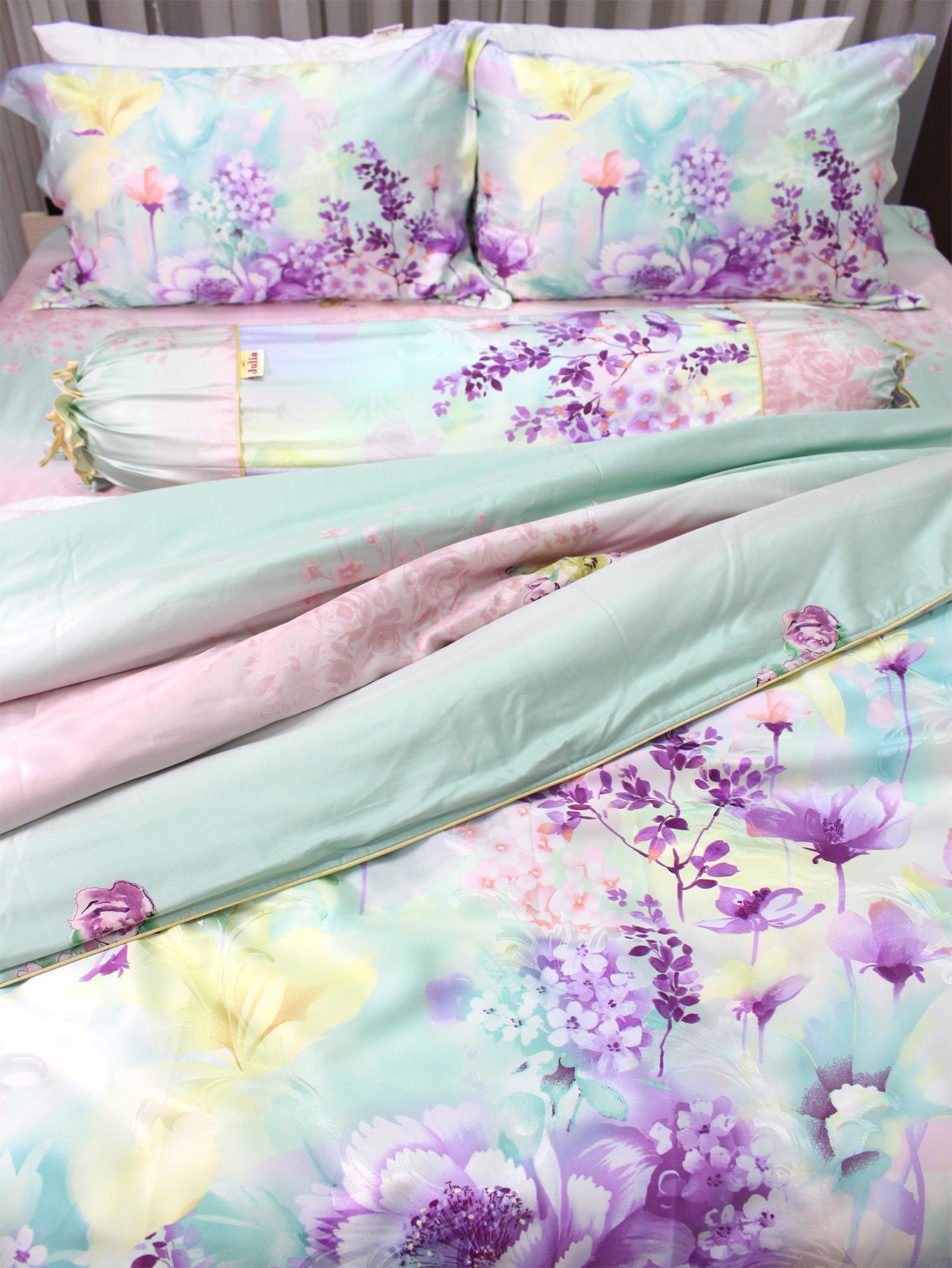 Bộ vỏ chăn ga gối 5 món lụa tencel Hàn Julia 882BM18