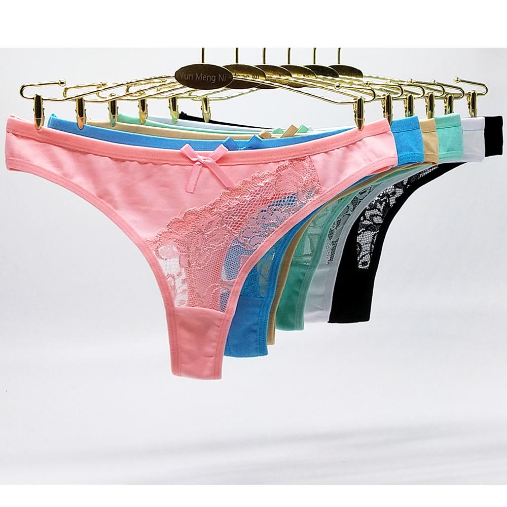 12 Cái/Bộ Đồ Lót Nữ Cotton Trong Suốt Ren Người Phụ Nữ Gợi Cảm G-Dây Quần Đùi Tangas Mujer Quần Lót Femme Eo Thấp