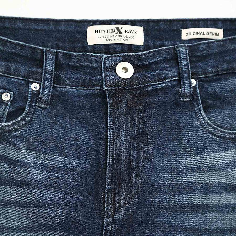 Quần Short Jeans Nam Rách Cao Cấp HUNTER -RAYS Form Slimfit Thun Màu Xanh S57