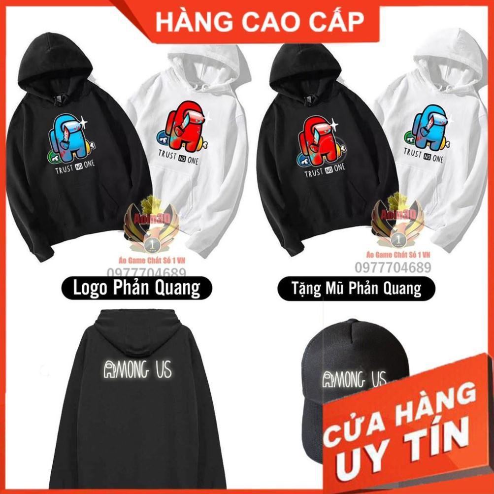 Áo Hoodie Among US TRUST NO ONE + Sau Lưng in PHẢN QUANG (SIÊU SALE)