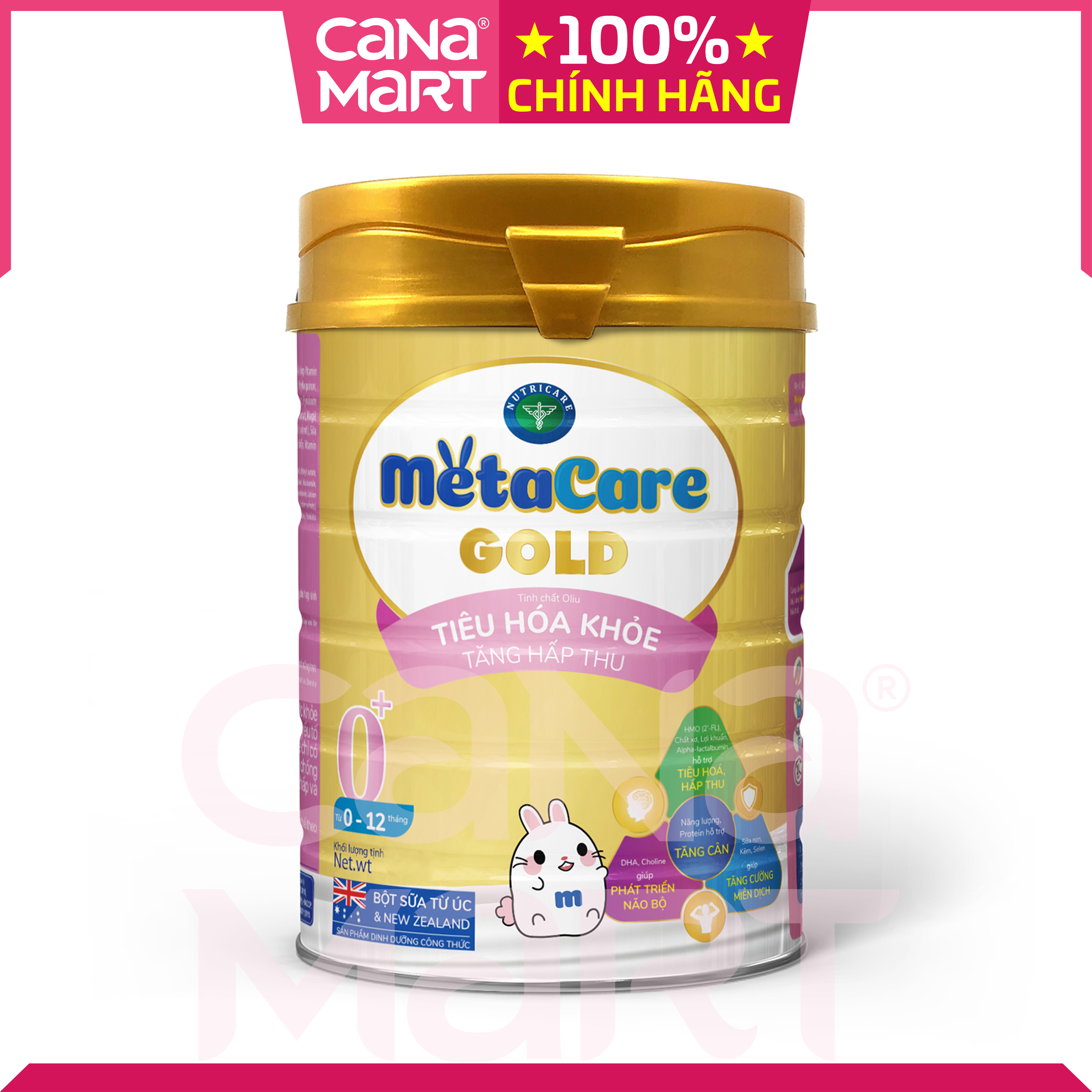 Sữa bột tốt cho bé Nutricare MetaCare Gold 0+, hỗ trợ tiêu hóa hấp thu, tăng cường miễn dịch, thông minh khỏe mạnh (800g)