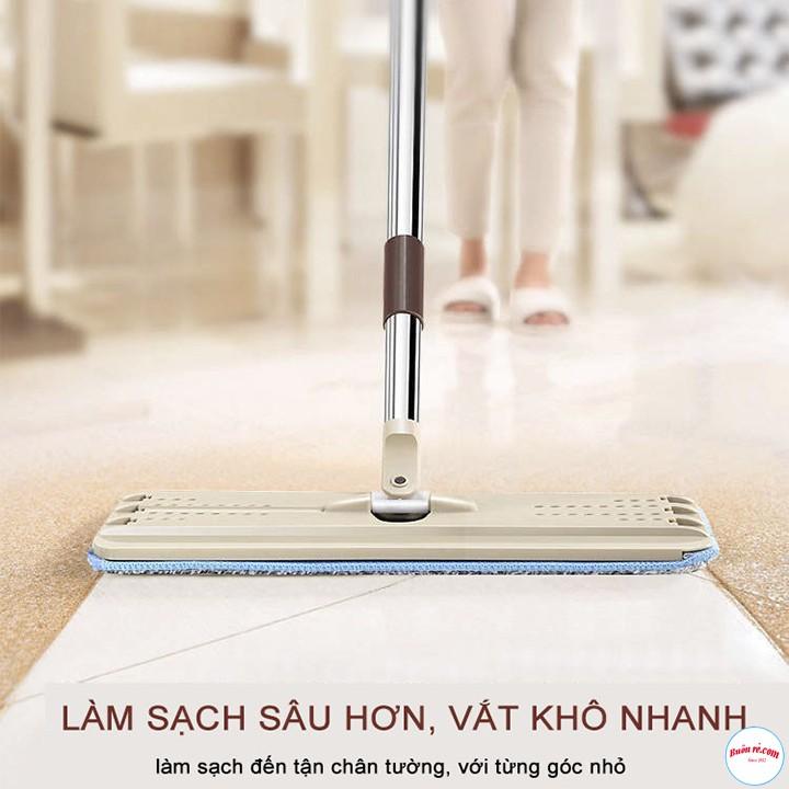 CÂY LAU NHÀ TỰ VẮT KÈM THÙNG - Chổi lau nhà xoay 360 độ thông minh thế hệ mới br00489