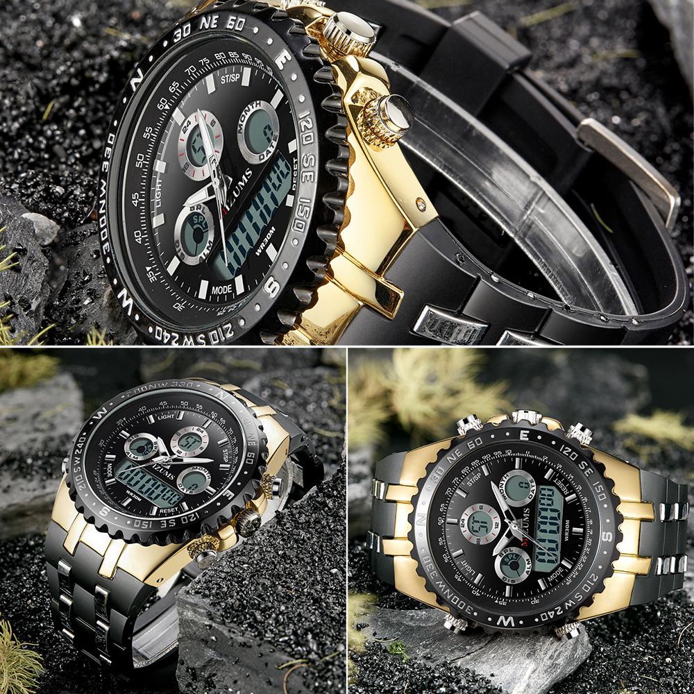 Đồng hồ kỹ thuật số MIZUMS Nam kĩ thuật số,chuyển động kép