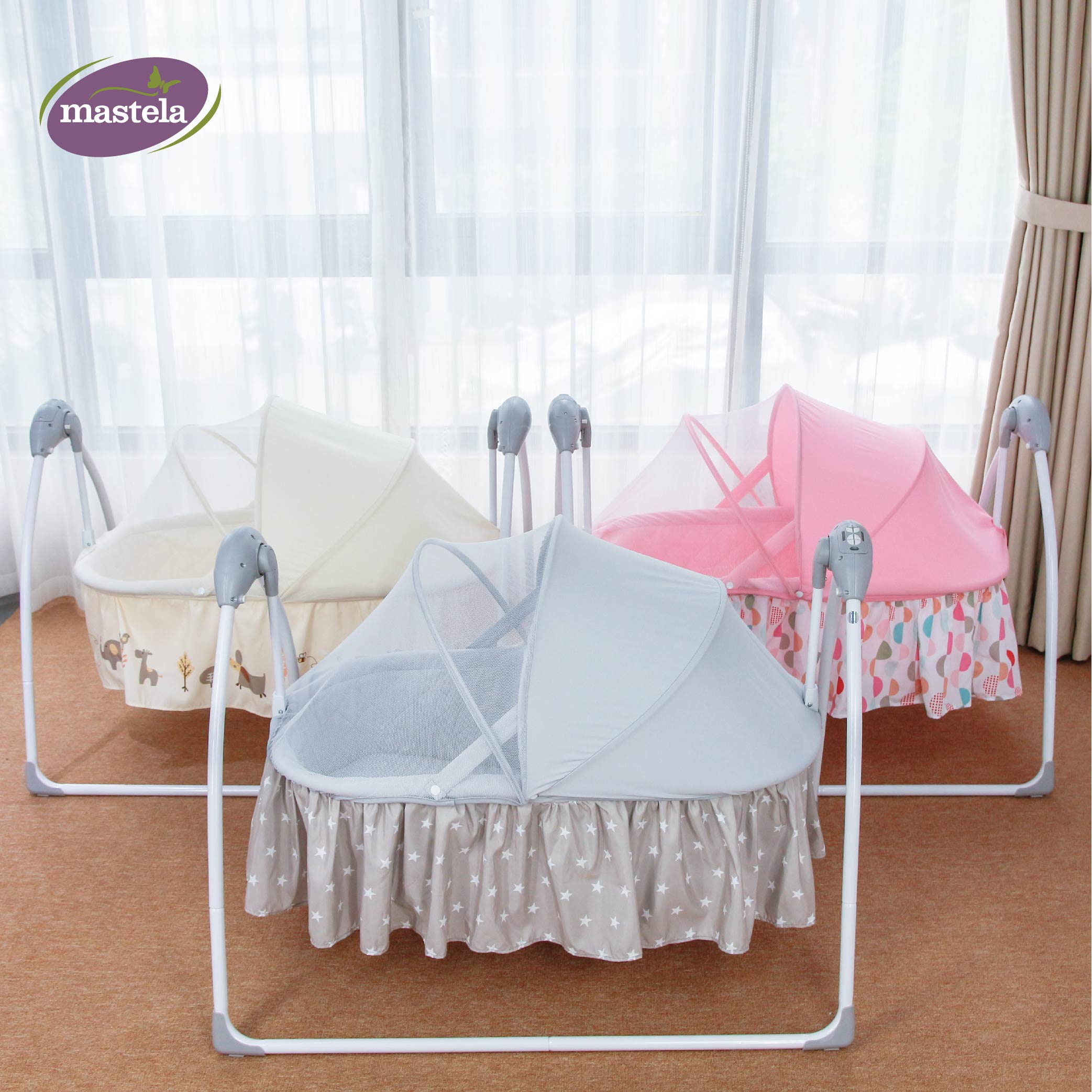 Nôi điện cho bé điều khiển từ xa kết hợp nhạc trắng ru ngủ Mastela SG239 - Nôi cho bé sơ sinh tới 2 tuổi bảo hành 12 tháng