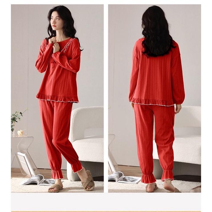 BỘ THU ĐÔNG NỮ style Hàn Quốc chất COTTON 100% - Shop đồ mặc nhà Thủy Bông