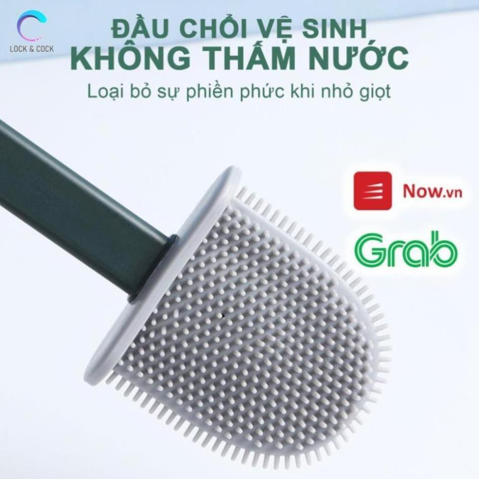 Dụng cụ cọ rửa bồn cầu nhà tắm toilet có gắn tường chất liệu silicol siêu sạch