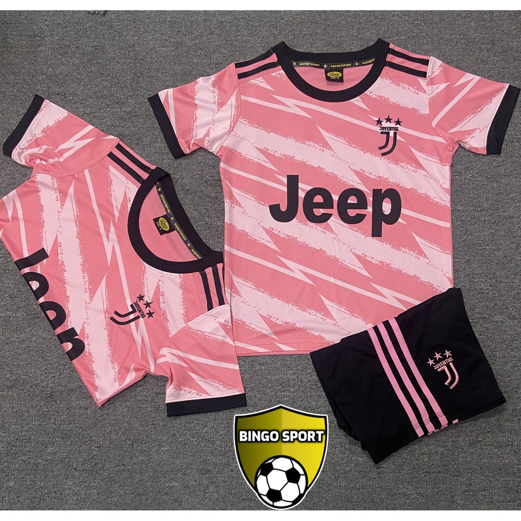 Bộ Quần Áo Bóng Đá TRẺ EM CLB JUVENTUS - 21/22 - Màu Hồng Đen