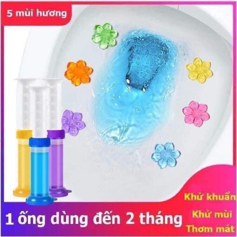 Combo 4 gel thơm làm sạch khử mùi vệ sinh Diệt khuẩn khử trùng bồn cầu hình bông hoa