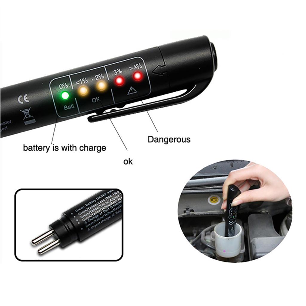 Precise Car Vehicle Brake Fluid Oil Moisture Liquid Pen 5 LED Check Pen