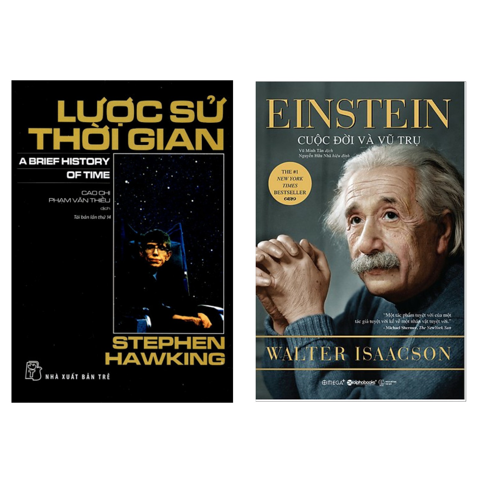 Combo 2 Cuốn Sách Hay: Einstein - Cuộc Đời Và Vũ Trụ + Lược Sử Thời Gian / Sách Kiến Thức Tổng Hợp -Tặng Kèm Bookmark Happy Life