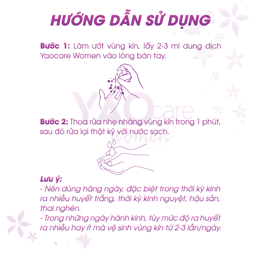 Dung dịch vệ sinh cho mẹ bầu và sau sinh Yaocare women - DK Pharma