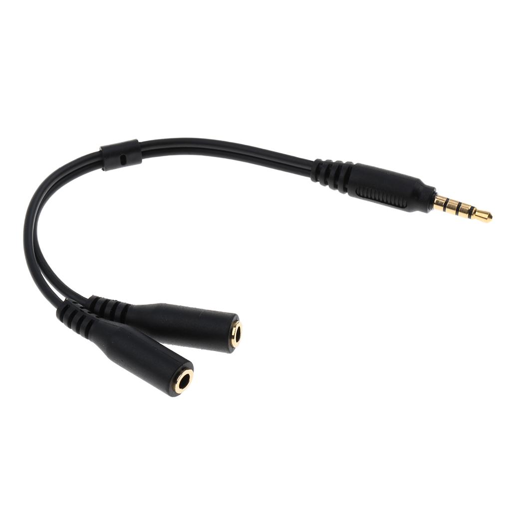 3.5mm Headphone Microphone Cable Converter Adapter 1 Male To 2 Female