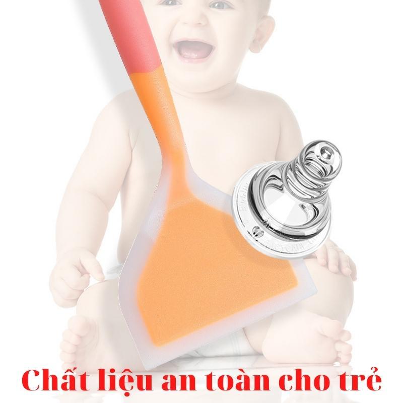 Spatula Cây Vét Bột Phới Trộn Bột Dạng Phẳng Xúc Lật Thức Ăn Nhà Bếp Bằng Silicon Chịu Nhiệt Cao Cấp - SPAPHANG255