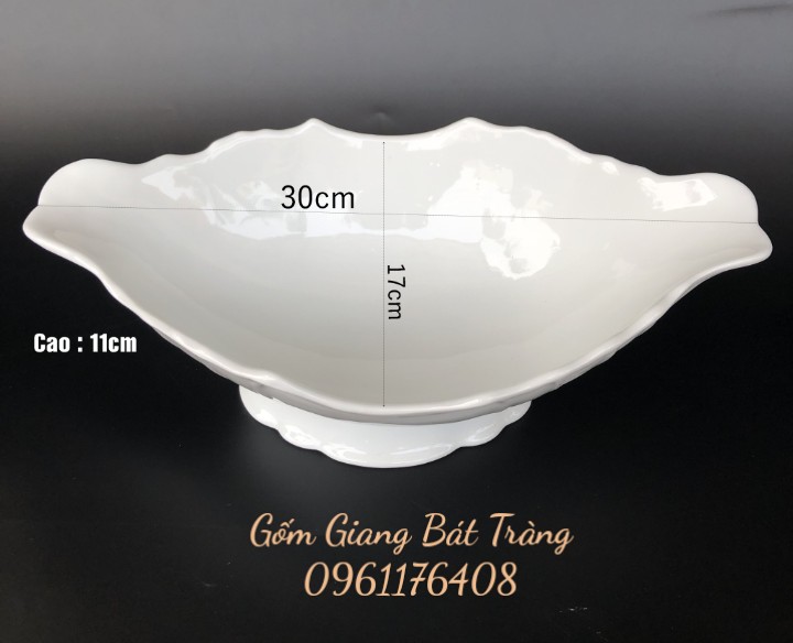 Đĩa bày gà sứ Bát Tràng