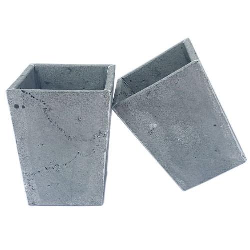 Chậu trồng hoa vuông 15x15cmx cao 20cm handmade đá ong xám
