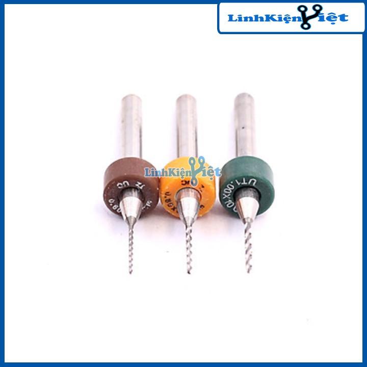 Bộ 3 mũi khoan CNC 0.6-0.8-1.0mm mỗi loại 01 chiếc