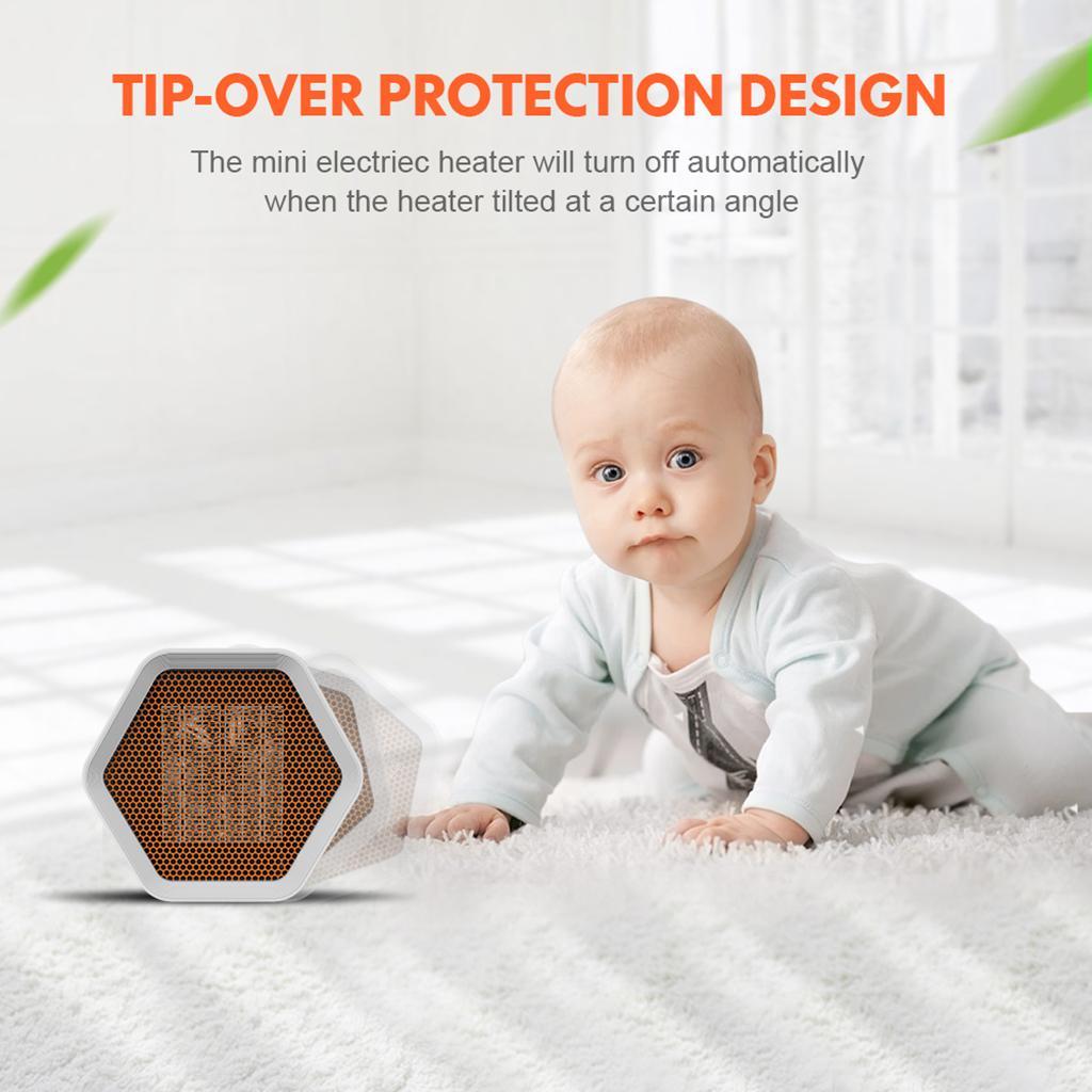 600W Portable Space Heater Mini Electric Fan Heater Ceramic Heating
