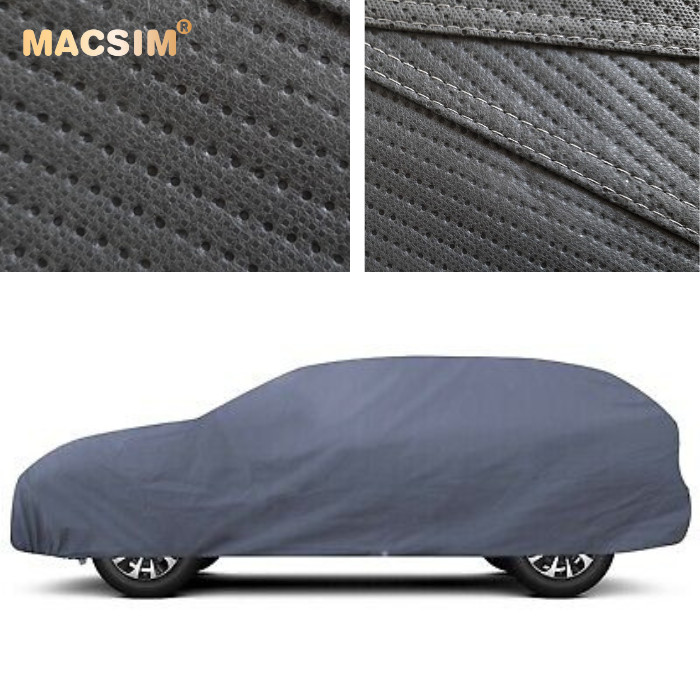 Bạt phủ ô tô chất liệu vải không dệt cao cấp thương hiệu MACSIM dành cho hãng xe Toyota Prado, Landcruiser, Highlander, Sienna màu ghi - bạt phủ trong nhà và ngoài trời
