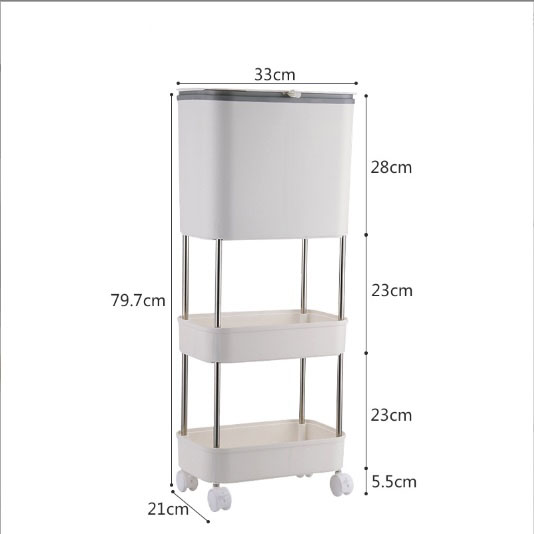 Thùng Rác Phân Loại 3 Tầng Bánh xe Garbage Can