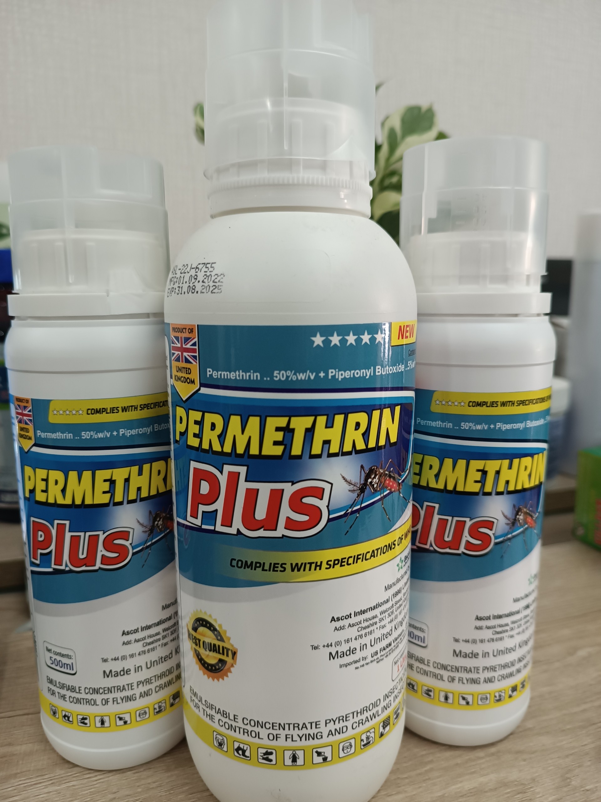 Thuốc diệt muỗi nhập khẩu nguyên chai Anh Quốc Permethrin Plus mới