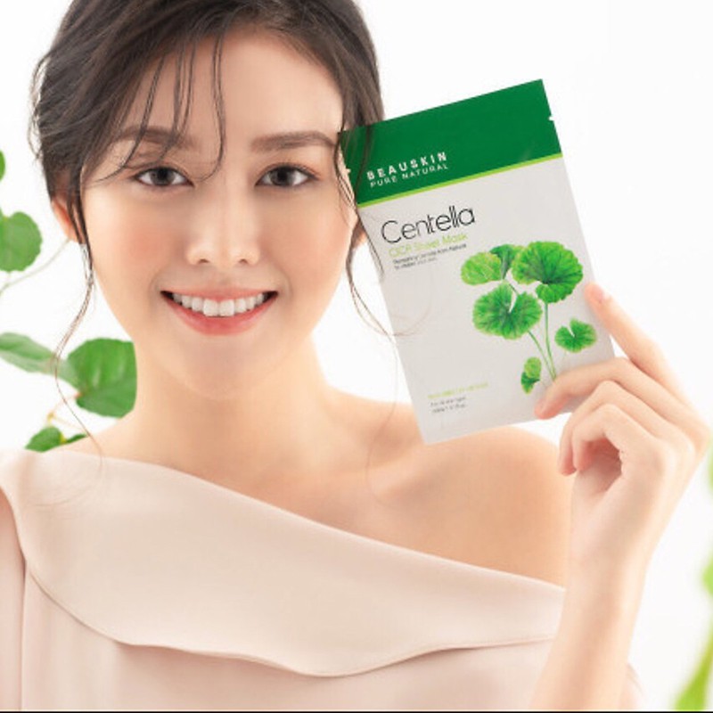 Hộp 5 mặt nạ Beauskin Centella Cica Sheet Mask Hàn Quốc 5x30ml tặng kèm móc khoá