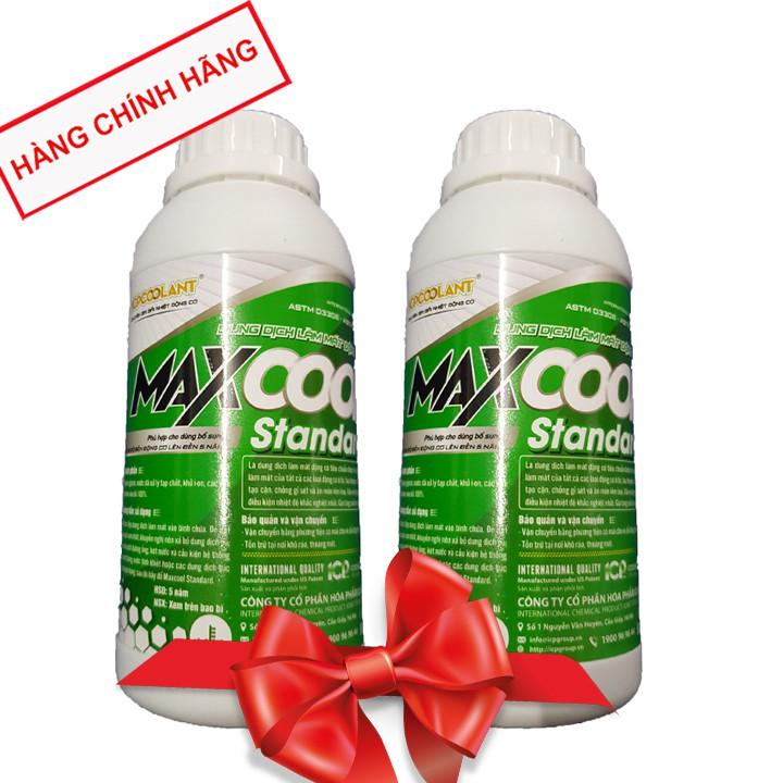 Combo 2 lon nước làm mát xe ô tô màu xanh Maxcool 500ml