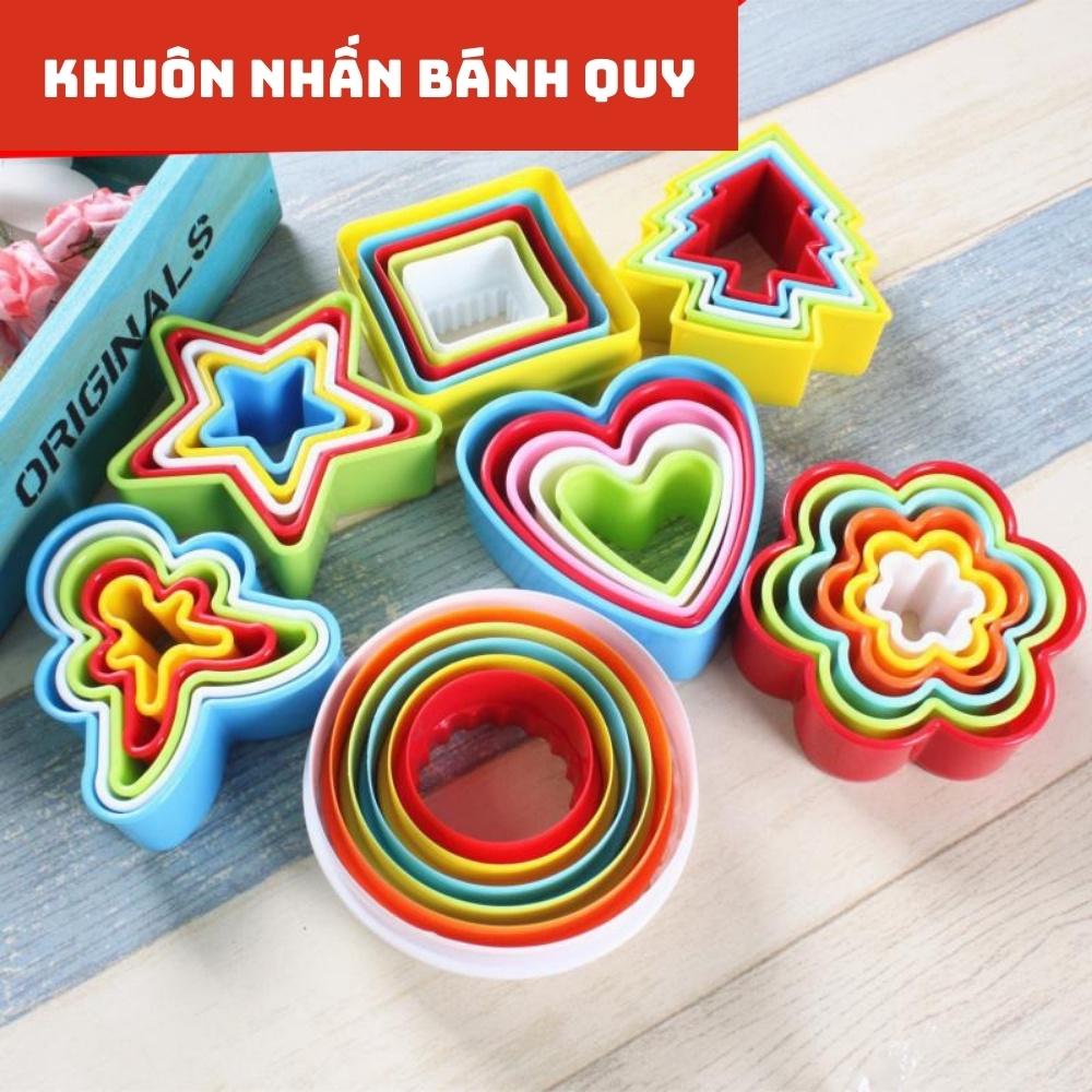 Khuôn Bánh Quy Cookies Bộ 6 Khuôn Nhấn Cookie Cutter Nhựa Nhiều Mẫu Cao Cấp - QUYNHUA