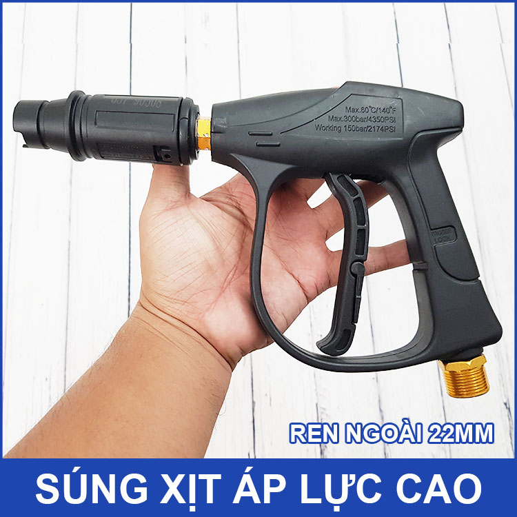 Súng xịt áp lực cao mỏ vịt ren ngoài 22mm dài 27cm Smartpumps