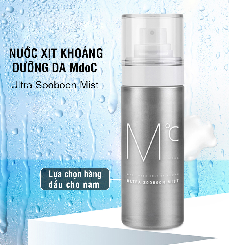 Nước xịt khoáng dưỡng ẩm và làm dịu da dành cho nam MdoC Ultra Sooboon Mist 100ml JN-MXK01