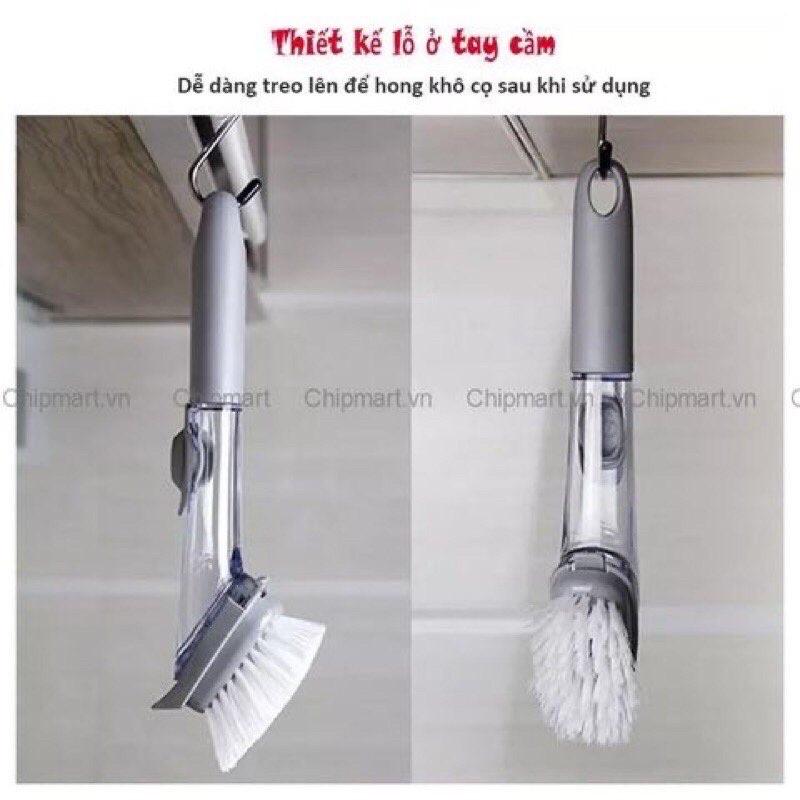 Cây Cọ Chà Rửa Xoong Nồi - Bề Mặt Tường , Thảm 2in1 Có Chổ Đựng Xà Phòng Tiện Dụng