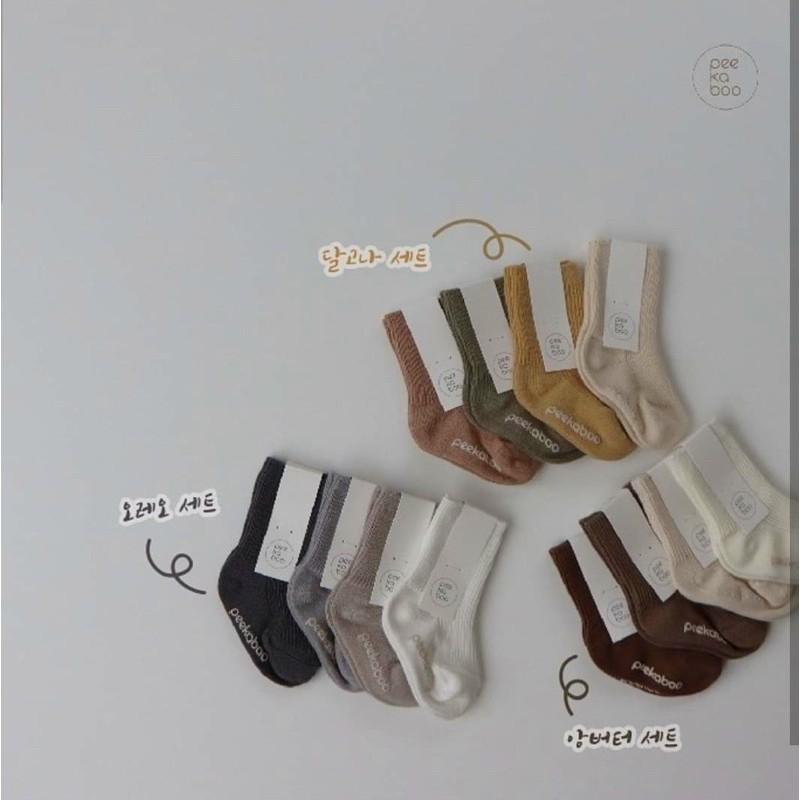 Set 4 đôi tất bắp Peekaboo