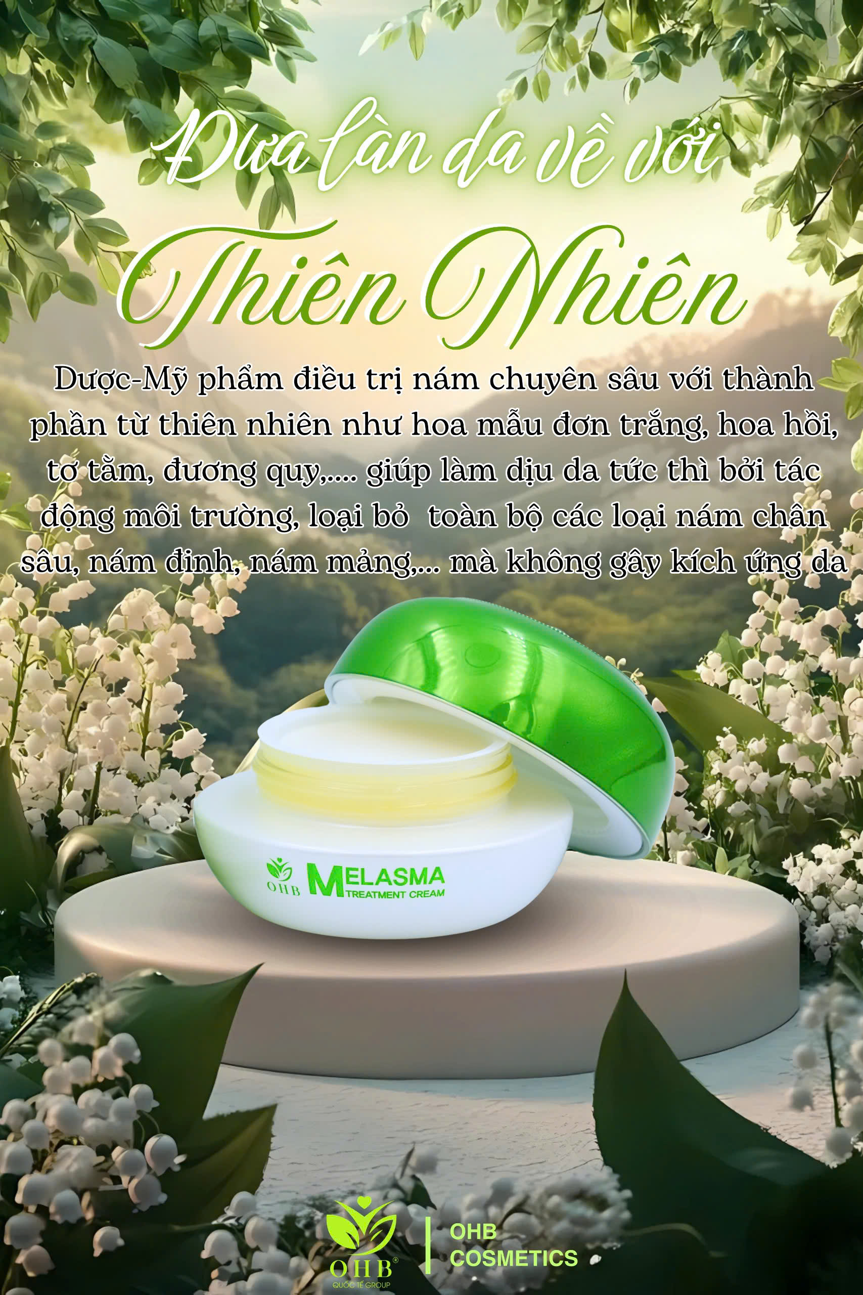 Kem hỗ trợ mờ nám OHB MELASMA TREATMENT CREAM 50g.