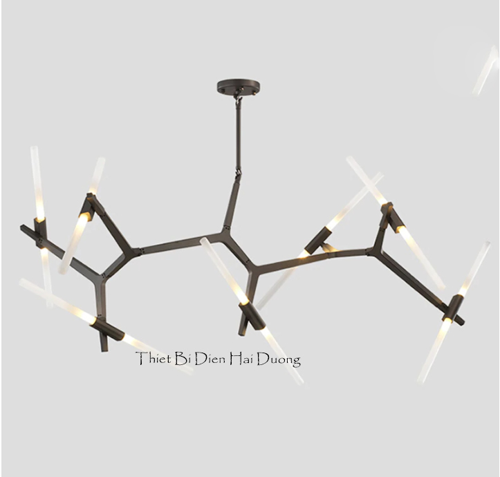 Đèn Chùm Decor Xương Cá 14 Tay  -Kiểu Dáng Sang Trọng Hiện Đại - 14 Bóng Led G4 - Có Video