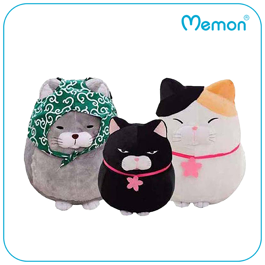 Mèo bông Amuse 30 - 40cm cao cấp Memon, gấu bông mèo dễ thương