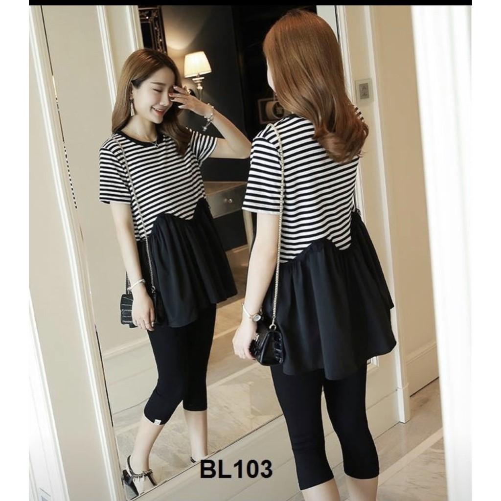 Áo Bầu Công Sở - áo bầu xinh Chất Cotton Màu Đen - Tổng kho váy bầu