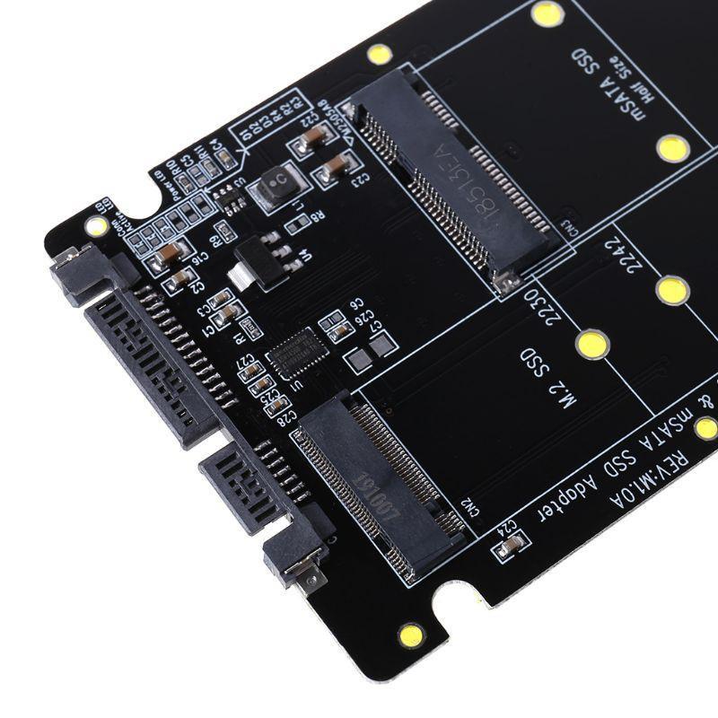 Thẻ Chuyển Đổi 2 Trong 1 Ngff M.2 B + M Key Mini Pci-E Or Msata Ssd Sang Sata Iii Cho Full Msata Ssd / 2230 / 2242 / 2260 / 22x80 M2