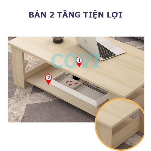 Bàn Sofa Gỗ 2 Tầng HOLI Để Ở Phòng Khách Làm Bàn Uống Trà Giải Trí Tiện Lợi Phong Cách Trẻ Trung HIện Đại - BT06