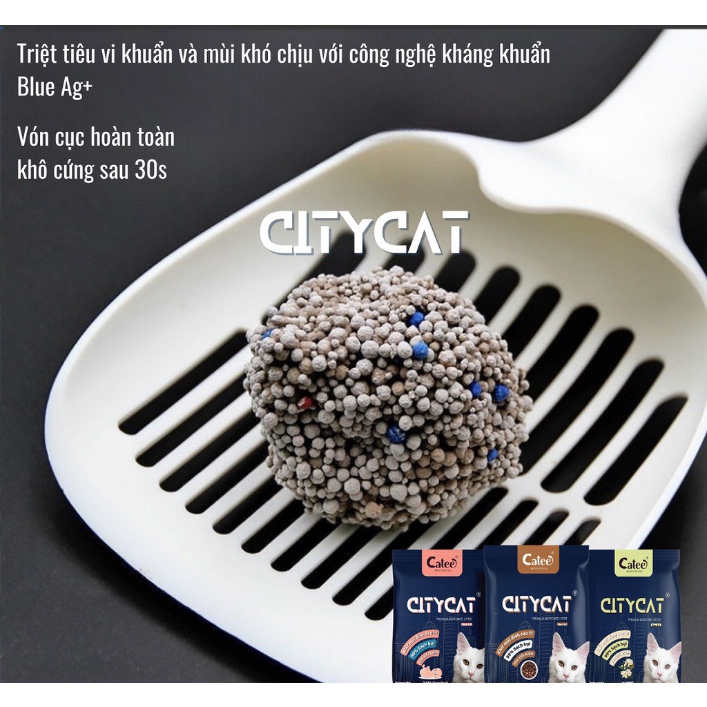 Cát Cho Mèo City Cat 8L (4KG) Đủ Mùi, Siêu Thơm, Siêu Vón Cục