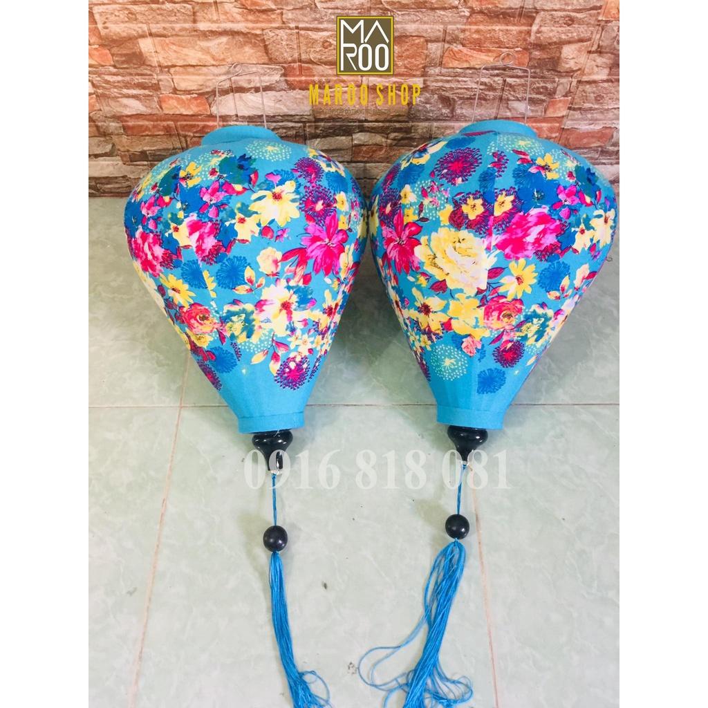 COMBO 10 đèn lồng Hội An vải họa tiết đủ màu chuyên dùng để trang trí