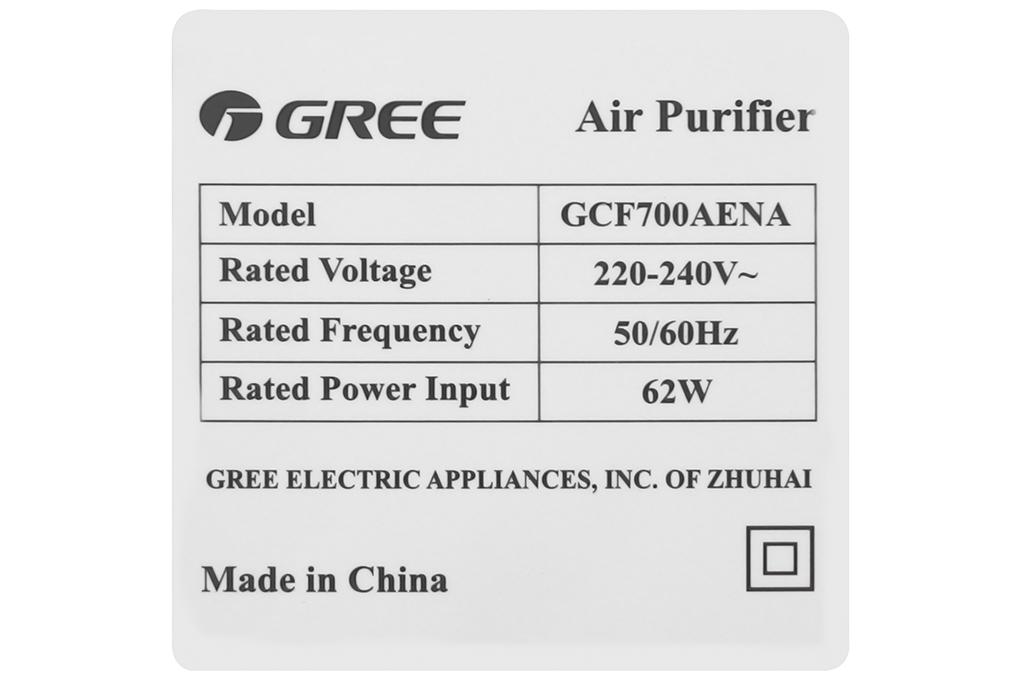 Máy lọc không khí Gree GCF700AENA - Hàng chính hãng