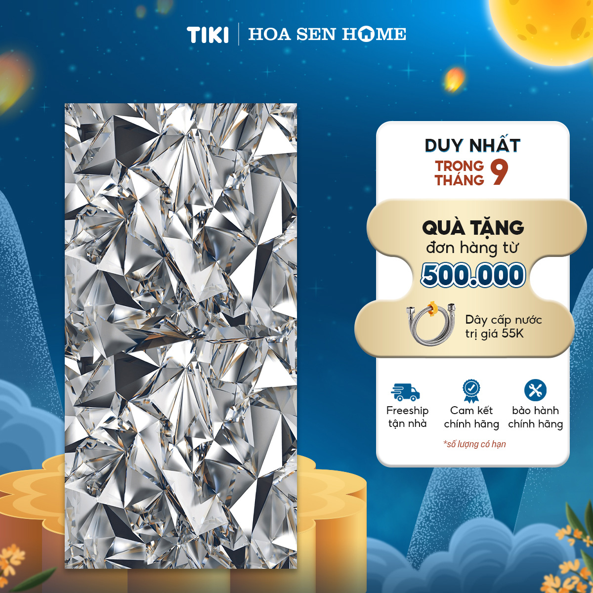 Gạch men ốp tường LUSTRA INEMB0601200055 loại gạch granite độ dày 9.4mm, gạch 1 face, kích thước 600mmx1200mm, thùng 2 viên - Hàng chính hãng