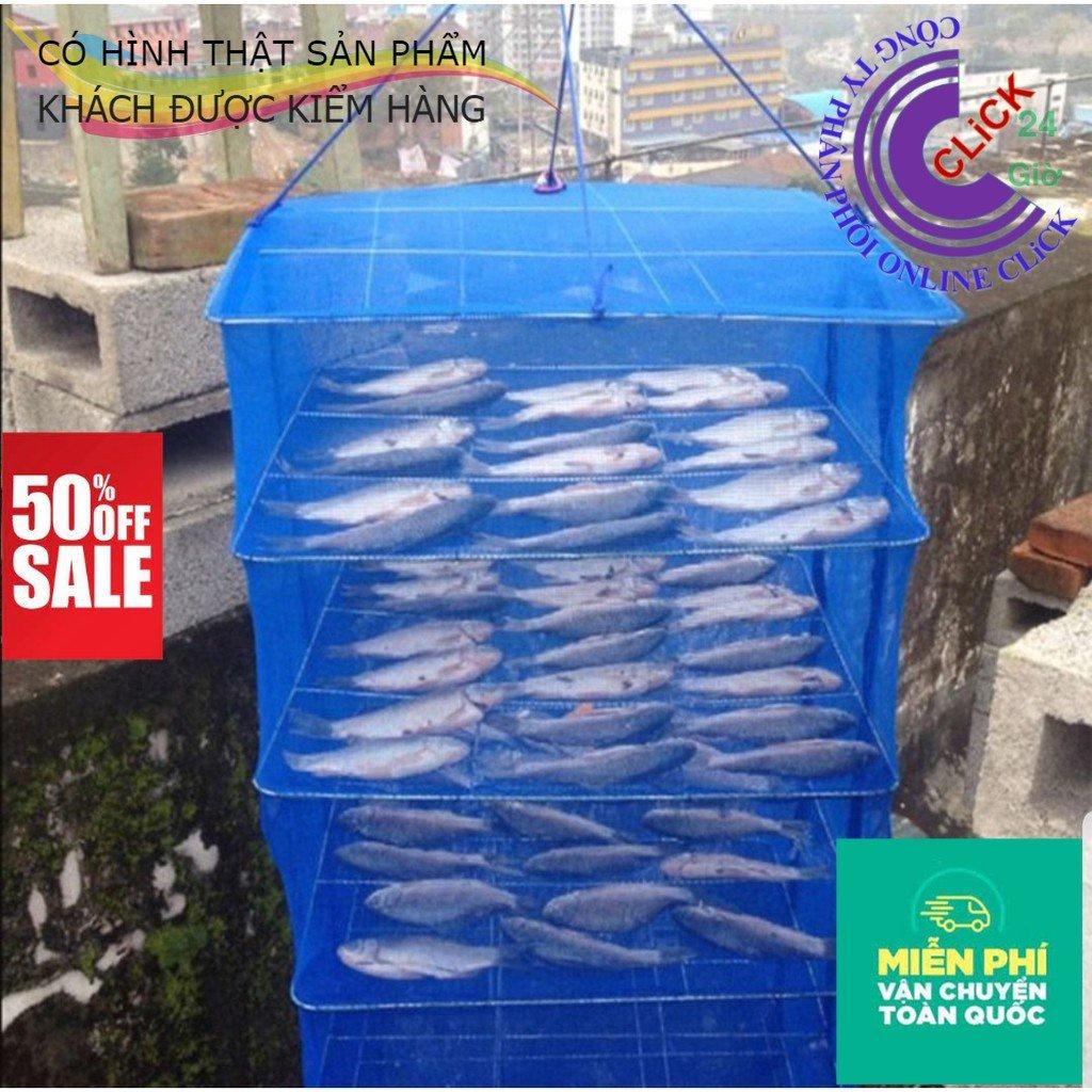 Lồng Lưới Phơi Thực Phẩm, Phơi Khô, Rau Củ Tránh Ruồi Chống Côn Trùng 4 Tầng Xếp Gọn - Hàng Cao Cấp