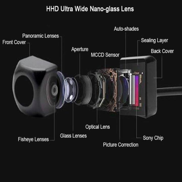 Camera lùi AHD dùng cho camera hành trình AHD, 4 chân, jack 2.5mm, 1080P - Góc nhìn: 170° - Dây tín hiệu dài: 5.5m - Mã: H1080P