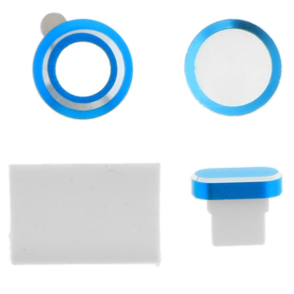 Phone Lens Protector+Button Sticker+Dust Plug+Cord Holder for iPhone7 pink