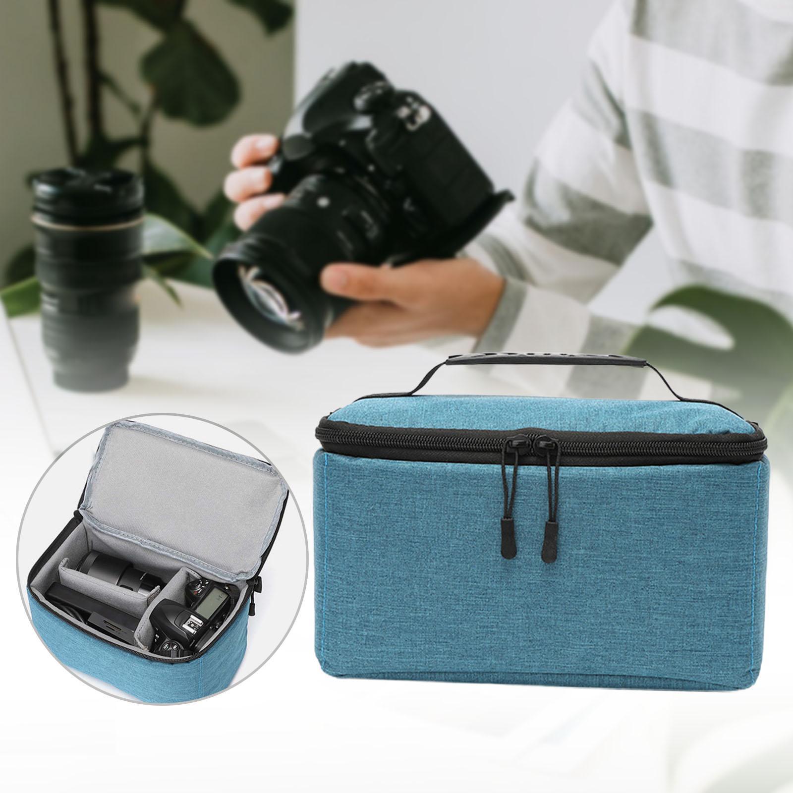 Camera Bag Travel Protective Case, Soft Padded Compact Dustproof Anti Shock with Compartment, Storage Bag Camera Carrying Case for Lens Lenses