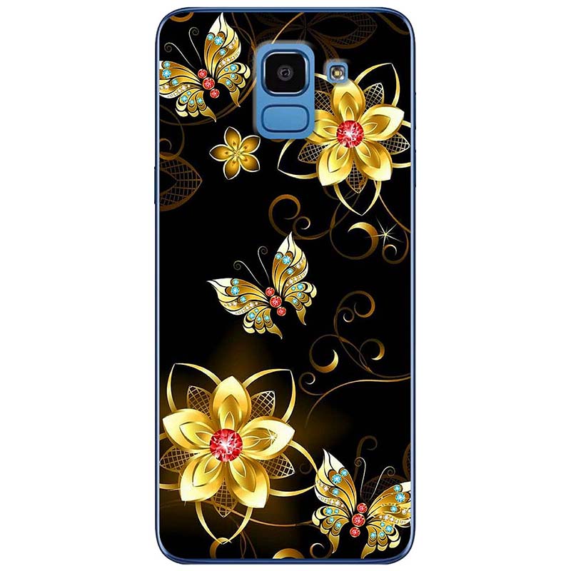 Ốp lưng dành cho Samsung J6  mẫu Hoa đỏ vàng