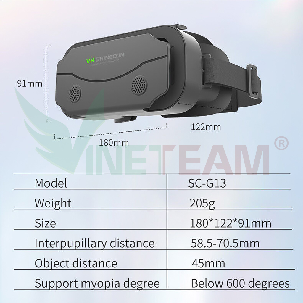 Kính Thực Tế Ảo 3D VR Shinecon G13 Dành Cho Điện Thoại Thông Minh 4.7-7.2 Inch - Hàng Chính Hãng