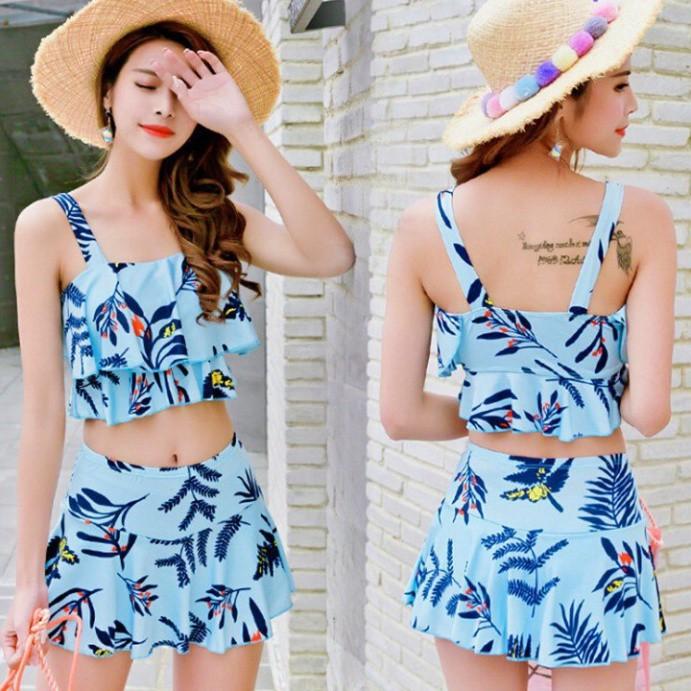 ĐỒ BƠI 2 MẢNH PHONG CÁCH HÀN QUỐC XINH XẮN, CÓ ĐỆM NGỰC QUẦN MẶC TRONG VÁY