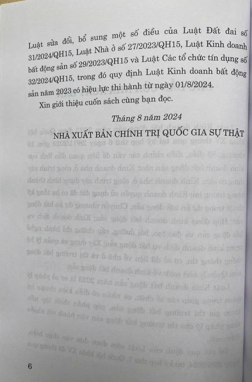 Luật Kinh Doanh Bất Động Sản  Năm 2023 ( Sửa đổi, bổ sung năm 2024 )