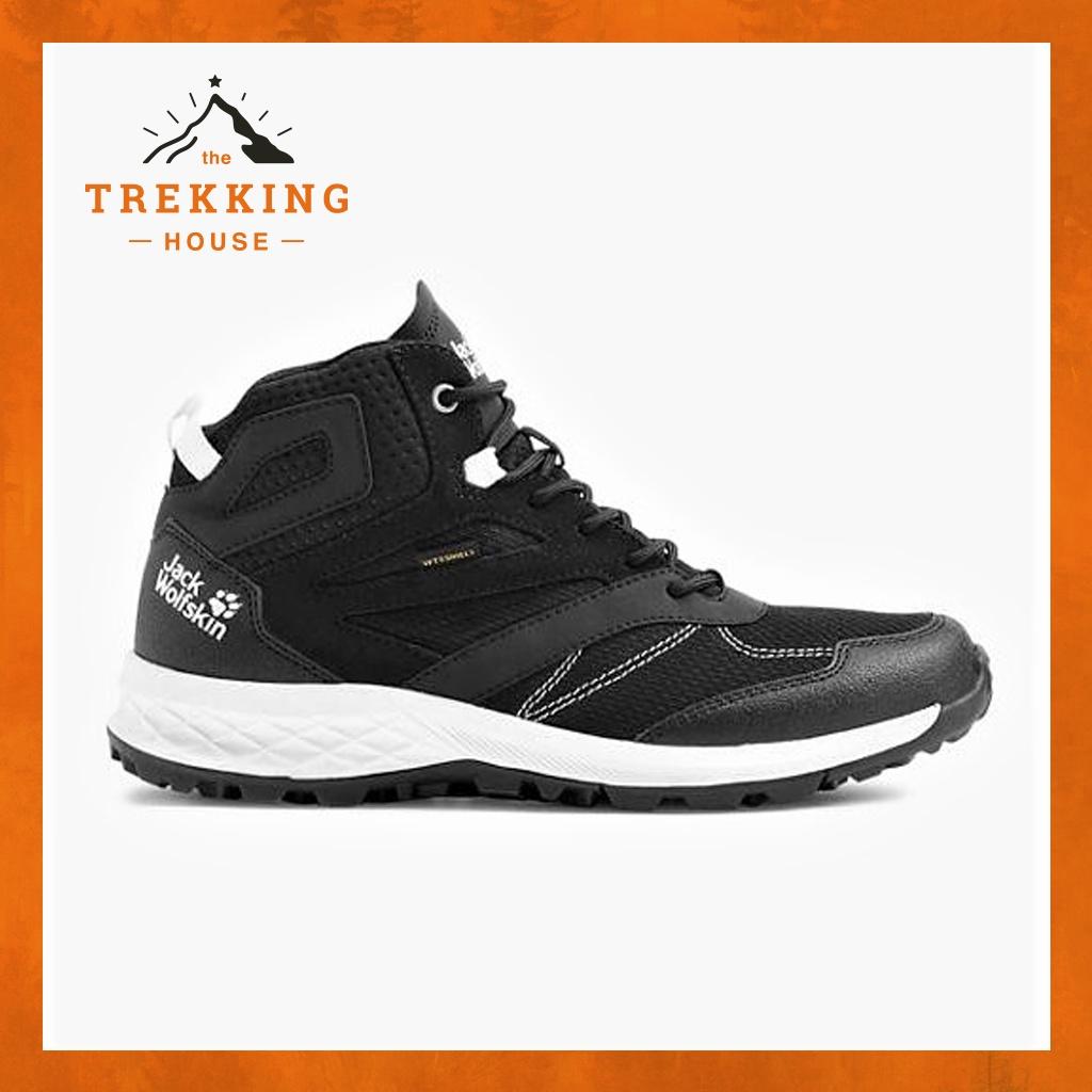 Giày leo núi trekking chống thấm nước Jack Wolfskin nữ, Giày phượt dã ngoại cổ lửng